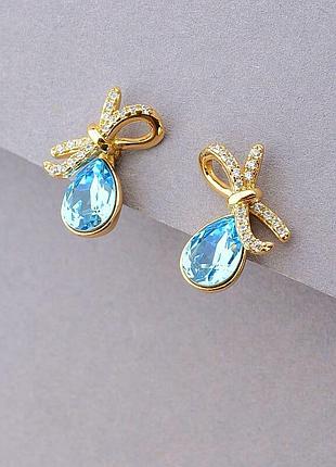 100038 серьги 'xuping' swarovski (позолота 18к)