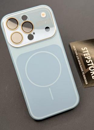 Чохол для iphone 16 pro max 6.9 lensguard case з magsafe матовий і захисне скло блока камер блакитний (sky blue)