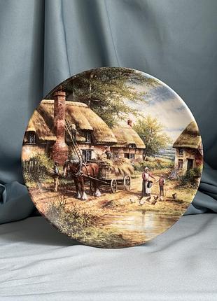 Колекційна тарілка wedgwood «mending the thatch», chris howells, england, 1992