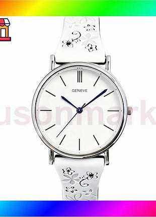 Bs часы женские наручные best mix geneva steel silver miss flower (2 ремешка) bas77/n