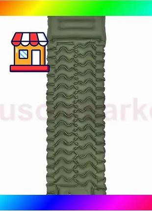 Bs матрац надувний одинарний best mix naturehike fc01 з вбудованим ножним насосом (зелений) bas77/n