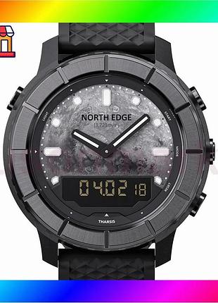 Bs годинник чоловічий водостійкий best mix тактичний north edge tharsis з компасом чорний bas77/n