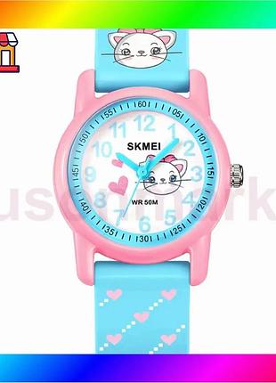 Bs годинник дитячий наручний best mix skmei kitty блакитний bas77/n