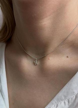 Серебряное колье с буквой н - 925 проба