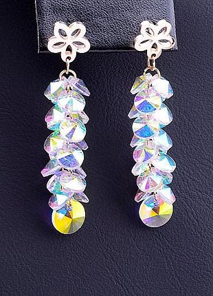 Сережки 'fashion' crystal (позолота 18к)