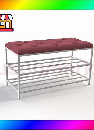 Bs банкетка м'яка для best mix взуття женева-1 (80 см) велюр червоний 4-0-9003 bas77/n