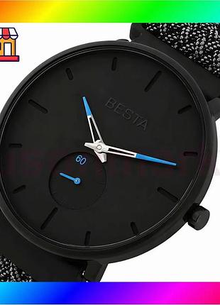 Bs годинник чоловічий наручний best mix besta tower nylon graphite (2 ремінці) bas77/n