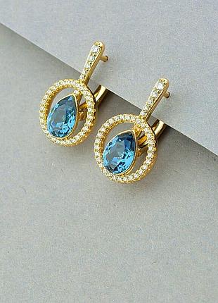 100003 сережки 'xuping' swarovski (позолота 18к)