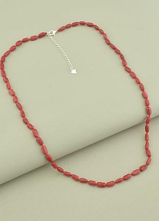 116753 бусы коралл серебро(925) 48 см.