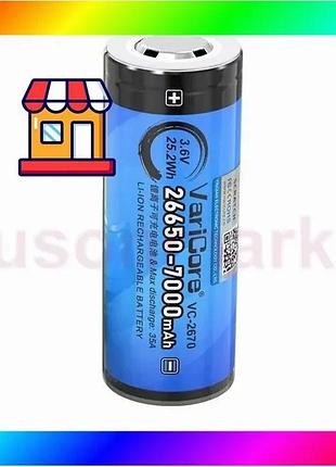 Bs аккумулятор с защитой best mix 26650 varicore vc-2670 pcb li-ion 7000mah 3.7v (7-35a) синий bas77/n