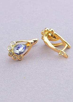 101708 сережки 'xuping' swarovski (позолота 18к)