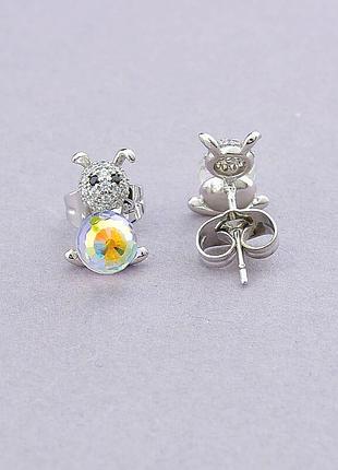 101715 серьги 'xuping' swarovski (родий)