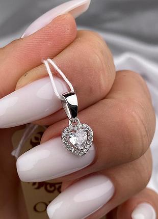 Серебряная подвеска сердце 925 проба