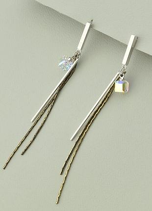 108664 серьги 'saiya' swarovski (родий)