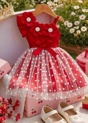 Червона сукня для дівчаток 🌺