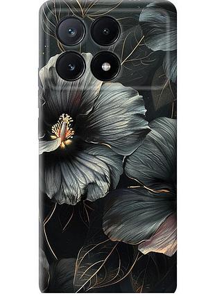Чехол силиконовый на телефон xiaomi poco x6 pro черные цветы "6031u-3497-58250"