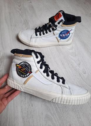 Кожаные высокие кеды vans nasa sk8-hi черевики ботинки