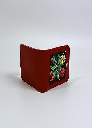 Червоний шкіряний гаманець 3