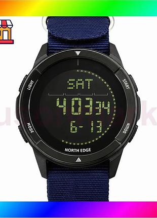 Bs годинник чоловічий водостійкий best mix тактичний north edge alps special blue з компасом (2 ремінц bas77/n