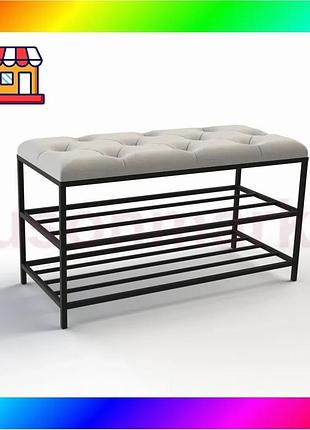Bs банкетка мягкая для best mix обуви женева-1 (80 см) велюр светло-серый 6-0-9005 bas77/n
