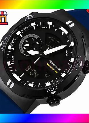 Bs часы мужские водостойкие best mix тактические north edge hornet brutal blue (2 ремешка) bas77/n