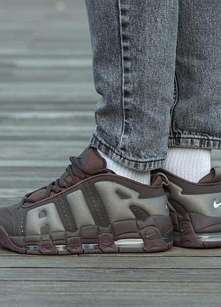 Мужские кроссовки nike air more uptempo low brown chokolate