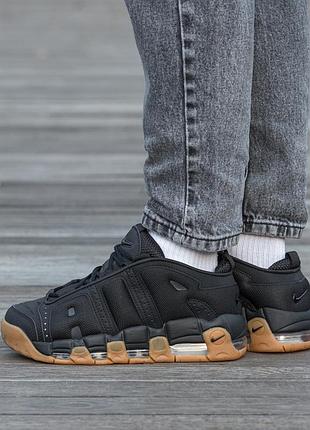 Мужские кроссовки nike air more uptempo low black brown