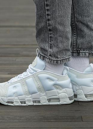 😍 женские кроссовки nike air more uptempo low triple white