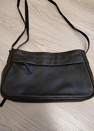 Clever&chic коричнева шкіряна сумка
