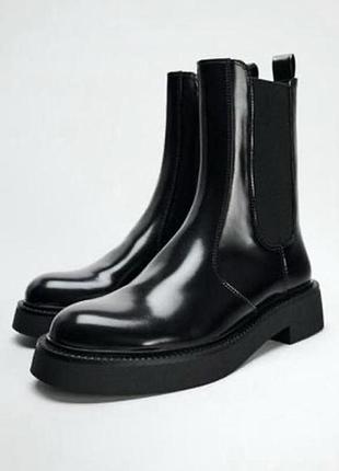 Ботинки zara челсі демісезон чорні