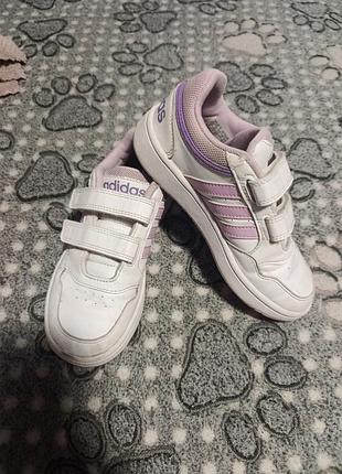 Кросівки для дівчаток adidas білі з бузковим