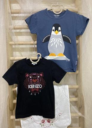 Футболка для хлопчика kenzo, синя та чорна, 4-5 років