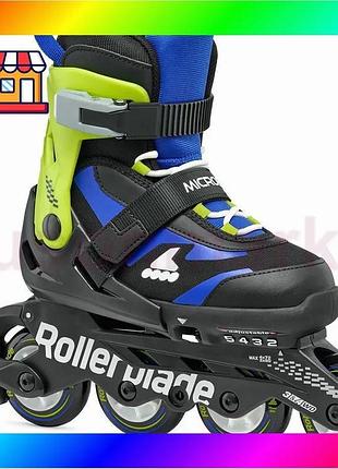Bs детские фитнес ролики best mix rollerblade microblade сине-салатовые 36,5-40,5 bas77/n