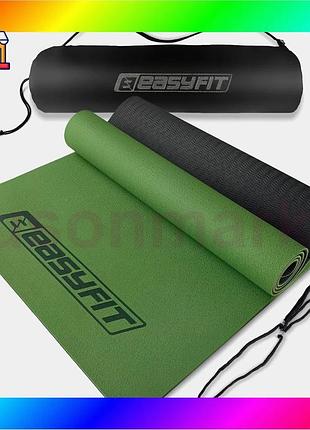 Bs коврик для йоги best mix и фитнеса easyfit tpe+tc 6 мм двухслойный. bas77/n