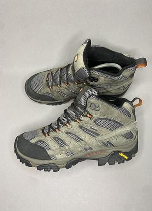 Черевики чоловічі merrell gore-tex водостійкі трекінгові високі сірі