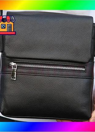 Bs сумка-мессенджер через плечо best mix tiding bag (21 х 23 х 5.5 см) из натуральной кожи черный bas77/n