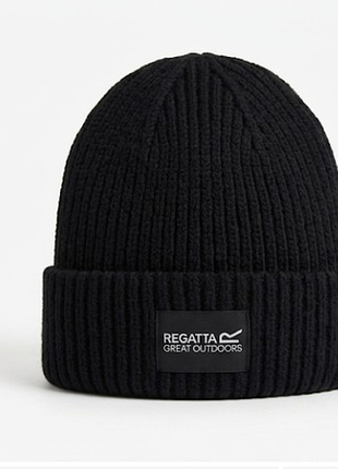 Фирменная черная шапка regatta great outdoors, 100% акрил, бини