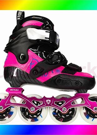 Bs дитячі роликові ковзани best mix flying eagle drift-jrs pink bas77/n