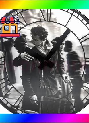 Bs годинник настінний nextime best mix kiss me in paris 3d (діаметр 39 см) bas77/n