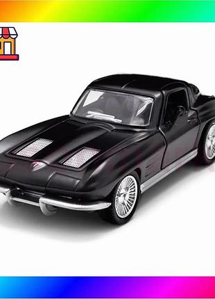 Bs автомодель - chevrolet best mix corvette split window 1963 (матовий чорний) bas77/n