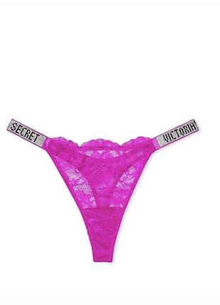 Трусики жіночі victoria's secret стрінги мереживні рожеві