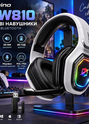 Ігрові навушники ozeino ow810 2.4g bluetooth, 50 мм, затримка <30 мс, мікрофон, 40 год роботи, ps5/ps4/пк/mac/switch