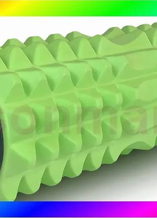 Bs массажный ролик easyfit best mix grid roller 33 см v.1.2 с заглушками с двух сторон (салатовый) bas77/n