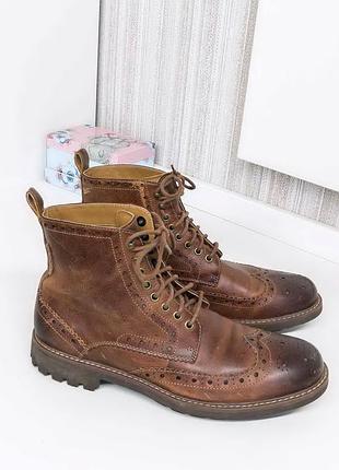 Черевики чоловічі шкіряні броги clarks, натуральна шкіра.