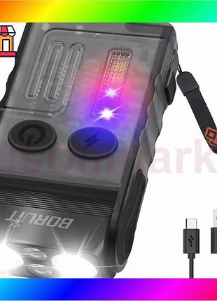 Bs ліхтарик наключний boruit best mix v20-1 uv 1000 лм обертається на 180° чорний bas77/n