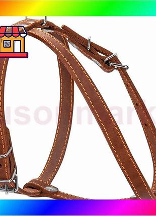 Bs шлей "collar" одинарний best mix для дрібних собак (ширина 14мм, а:40-48см, в:43-51см) коричневий bas77/n