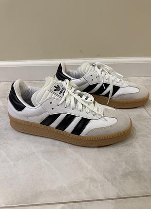 Чоловічі кросівки кеди шкіряні adidas samba xlg білі 44 розмір