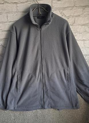 Сіра чоловіча флісова кофта на змійці розмір xl-xxl