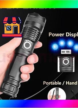 Bs тактичний потужний ліхтар best mix police bl-x71-p90 ліхтарик акумулятор 26650 type c bas77/n