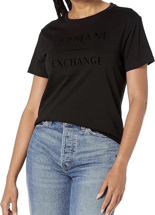 Нова футболка armani exchange жіноча розмір xs velvet tonal logo